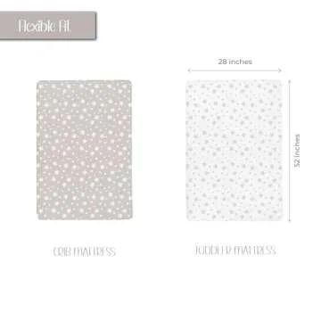 Ely’s & Co. Crib Sheets, Baby Boy/Girl Fitted Crib Mattress Sheet Set, 2 Pack, 100% Jersey Knit Cotton, Infant and Toddler Nursery Bedding, Tan Drawn Star, 28” x 52”