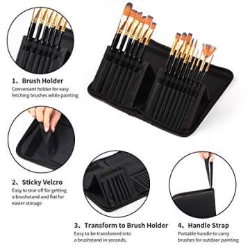 INK LAB 16 PCS Paint Brushes Set for Artists & Kids