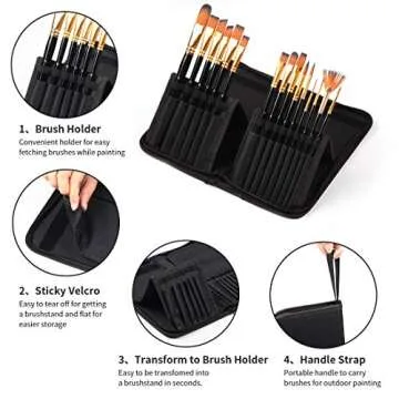 INK LAB 16 PCS Paint Brushes Set for Artists & Kids