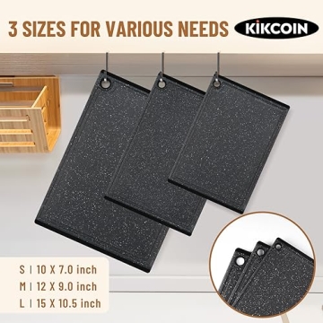 Kikcoin Plastic Cutting Boards - 3-Piece Sets, Dishwasher Safe