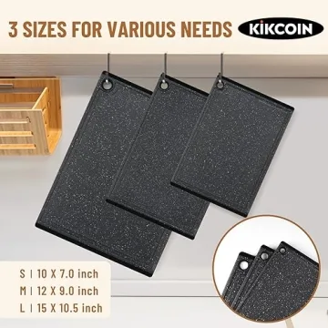 Kikcoin Plastic Cutting Boards - 3-Piece Sets, Dishwasher Safe