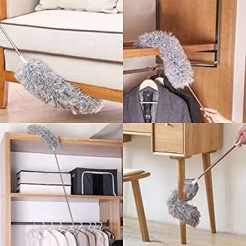 Extendable Microfiber Duster for High Ceiling Cleaning