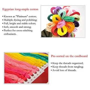 eGoodn Stamped Cross Stitch Kit Printed Pattern Cartoon Animal - Colorful Fox, 11ct Aida Fabric 11inches by 15 inches, No Frame