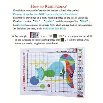 eGoodn Stamped Cross Stitch Kit Printed Pattern Cartoon Animal - Colorful Fox, 11ct Aida Fabric 11inches by 15 inches, No Frame