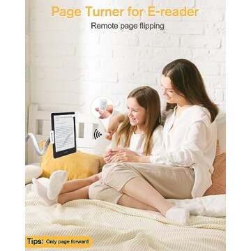 Multifunction Remote Page Turner for Kindle Paperwhite Reading and TikTok Scrolling, ADZERD Camera C...
