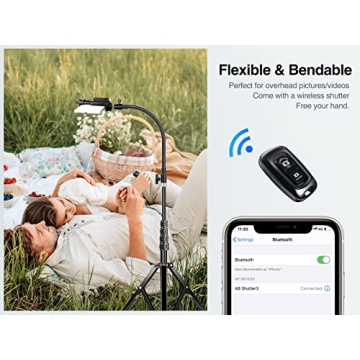 81-inch Elitehood Tripod with Gooseneck & Remote