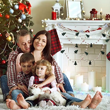 Glaciart One Christmas Tree Felt Ball Garland - Pompom Holiday Decoration Hand-Made from Natural Wool - Cute Hanging Decor for Christmas Tree, Mantel, Kids Bedroom, Living Room, Nursery - 7 Feet Long