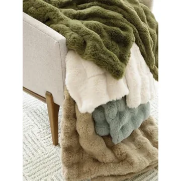 Cozy Ivory Faux Throw Blanket - Pine Cone Hill