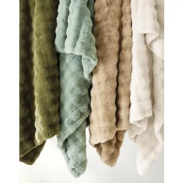 Cozy Ivory Faux Throw Blanket - Pine Cone Hill