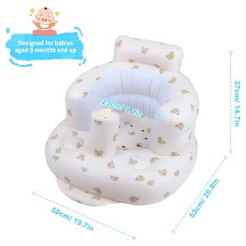 Inflatable Baby Seat for Babies 3 Months and Up, Toddler Floor Seats for Sitting Up, Built in Air Pu...