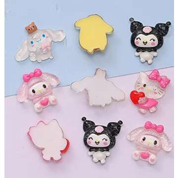 10-30Pcs/Lot Cute Resin Nail Art Charms Happy Animals Jelly Gummy Sweet Candy 3D Nail Decoration DIY Nail Accessories (10pcs)