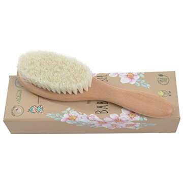 Wooden Baby Hair Brush - Healthcare and Grooming for Newborns & Toddlers, Ideal for Cradle Cap and Baby Registry by Little Tinkers World