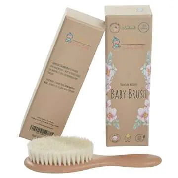 Wooden Baby Hair Brush - Healthcare and Grooming for Newborns & Toddlers, Ideal for Cradle Cap and Baby Registry by Little Tinkers World