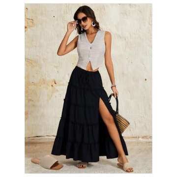 OYOANGLE Women's Single Band Square Open Toe Slide Sandals Summer Slip on Flat Sandals Apricot CN39