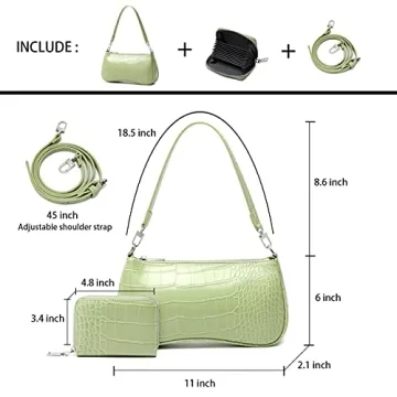 Lapsting 90s Trendy Green Shoulder Bag for Women