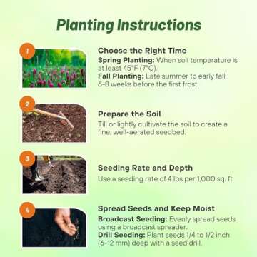 Outsidepride Gardenway Cover Crop Seeds - 5 lbs Nutrient-Rich Seed Mix for Soil Health Improvement & Home Gardens - Mixture of Triticale, Peas, Oats, Vetch, Annual Ryegrass, Crimson Clover