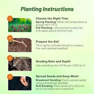 Outsidepride Gardenway Cover Crop Seeds - 5 lbs Nutrient-Rich Seed Mix for Soil Health Improvement & Home Gardens - Mixture of Triticale, Peas, Oats, Vetch, Annual Ryegrass, Crimson Clover