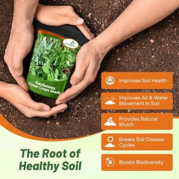 Outsidepride Gardenway Cover Crop Seeds - 5 lbs Nutrient-Rich Seed Mix for Soil Health Improvement & Home Gardens - Mixture of Triticale, Peas, Oats, Vetch, Annual Ryegrass, Crimson Clover