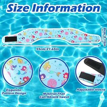 6 Pcs Swimming Headband for Kids Cartoon Cute Waterproof Swim Ear Band Protection Bands Swimming Earplugs Kids Ear Plugs Adjustable Swim Headband for Kids Kayaking Surfing Bathing Swimmers