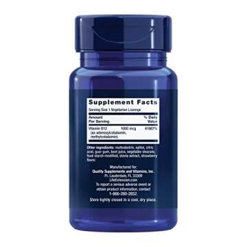 Life Extension B12 Elite Lozenges for Brain Health, Energy & Dopamine