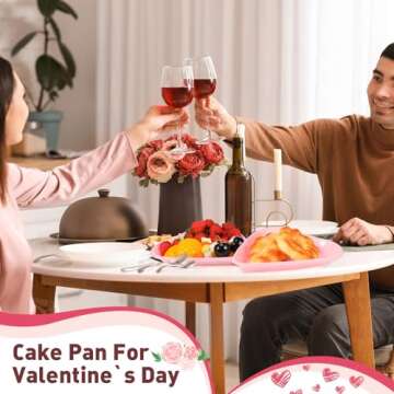 Macarrie 10 Pcs Valentine's Heart Shaped Serving Tray Platter 20 oz Heart Plates with Clear Lids Dessert Plates Snack Tray for Valentine Birthday Party Table Decoration (Pink)