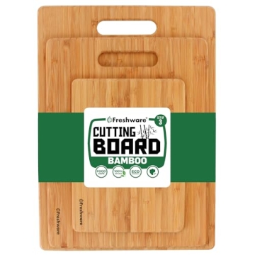 Premium Bamboo Cutting Board Set - Eco-Friendly, Knife Friendly, 3 Sizes
