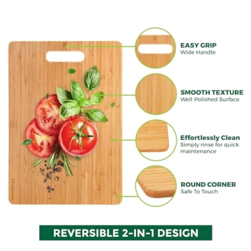 Eco-Friendly Bamboo Cutting Board Set - 3 Sizes, Knife Friendly
