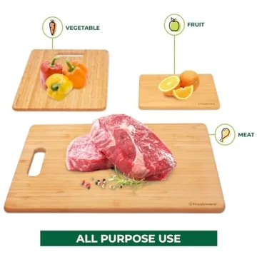 Eco-Friendly Bamboo Cutting Board Set - 3 Sizes, Knife Friendly