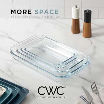 Cook With Color 8 PC Glass Baking Dish Set - Stylish & Durable