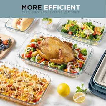 Cook With Color 8 PC Glass Baking Dish Set - Stylish & Durable