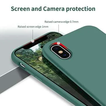 OTOFLY Compatible with iPhone X Case,Ultra Slim Fit iPhone Xs Case Liquid Silicone iPhone 10 Case with Full Body Protection Anti-Scratch Shockproof Bumper, 5.8 inch, (Pine Green)