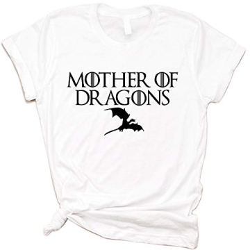 ANRevelinCN Unisex Cotton Round Neck Short Sleeved T-Shirts Mother of Dragons T-Shirts Game of Thron...