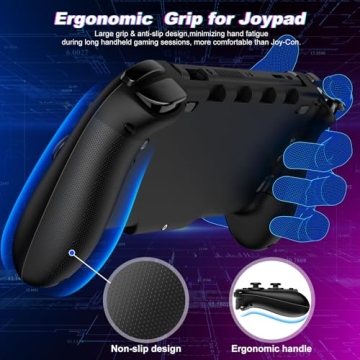Spican Switch Controllers for Nintendo Switch/OLED Controller, Switch Wireless Pro Controller One-Piece Joypad, Full-Size Ergonomic Handheld Mode Controller with Battery/RGB/Turbo/Programming(Black)
