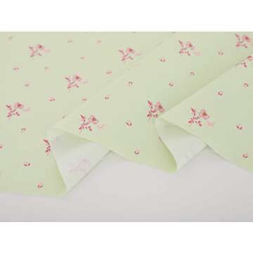 COTTONVILL Collection Cwtch 20COUNT Cotton Print Quilting Fabric (1yard, 20-Wishes Green)