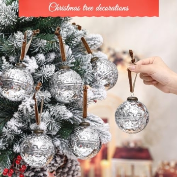 Elegant Vintage Mercury Glass Christmas Ornaments Set