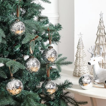 Elegant Vintage Mercury Glass Christmas Ornaments Set