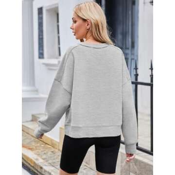 MEROKEETY Women's Long Sleeve Crop Workout Tops Athletic Loose Casual Hoodies 2024 Fashion Y2k Clothes, Heathergrey, M