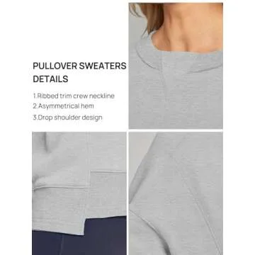 MEROKEETY Women's Long Sleeve Crop Workout Tops Athletic Loose Casual Hoodies 2024 Fashion Y2k Clothes, Heathergrey, M