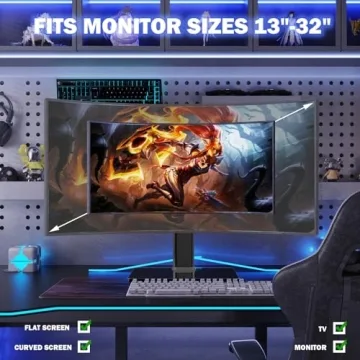Monitor Stand for 13-32 Inch Screens with Swivel