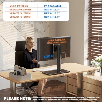 Monitor Stand for 13-32 Inch Screens with Swivel