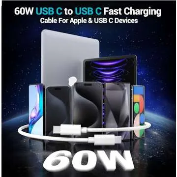 4-Pack Durable 60W USB C Fast Charging Cables for All Devices