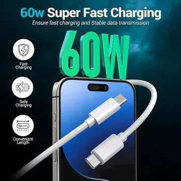 4-Pack Durable 60W USB C Fast Charging Cables for All Devices