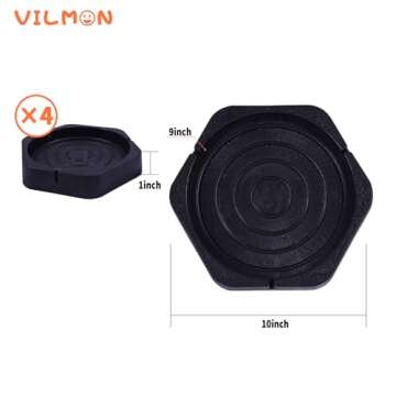 9'' Heavy-Duty RV Leveling Pads - Rubber Jack Pads - Durable Non-Slip Support - Weather-Resistant for All Terrain Use - Protects Jacks and Wheels(4-Pack)