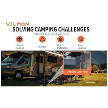 9'' Heavy-Duty RV Leveling Pads - Rubber Jack Pads - Durable Non-Slip Support - Weather-Resistant for All Terrain Use - Protects Jacks and Wheels(4-Pack)