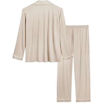 Cherrydew Women Bamboo Viscose Pajamas Set Super-Soft Comfy Cooling Long Sleeve Pj Button Down Sleep...