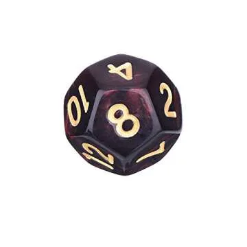 EBOOT 7-Die Polyhedral Dice Compatible with DND Dice Set Dungeons and Dragons with Black Pouch (Red Black)