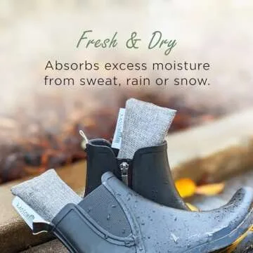 Moso Natural Shoe Deodorizer Insert | Charcoal Odor Absorber for Shoes | Gym Bag & Boot Deodorizer | Long-Lasting Shoe Odor Elimination | Unscented Air Purifying Bags (Two Per Pack)