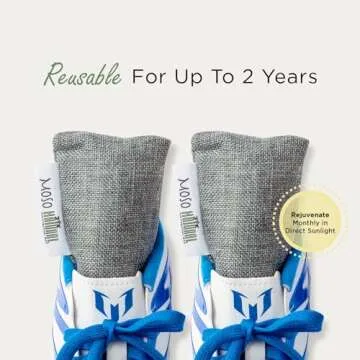 Moso Natural Shoe Deodorizer Insert | Charcoal Odor Absorber for Shoes | Gym Bag & Boot Deodorizer | Long-Lasting Shoe Odor Elimination | Unscented Air Purifying Bags (Two Per Pack)