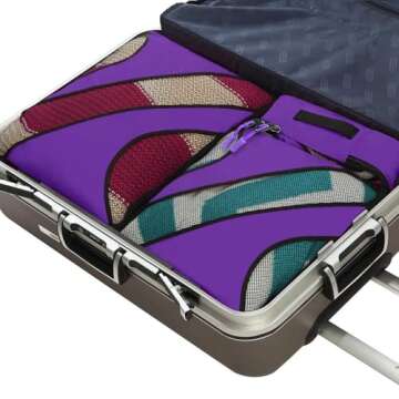 BAGAIL 6 Set Packing Cubes,Travel Luggage Packing Organizers(5set+Laundry bag Purple)