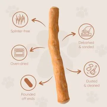 Wildfang®Coffee Wood Dog Chew Medium-Natural Wood Stick for Dogs, Wood Dog Chew Toy, Wood Dog Bone,...